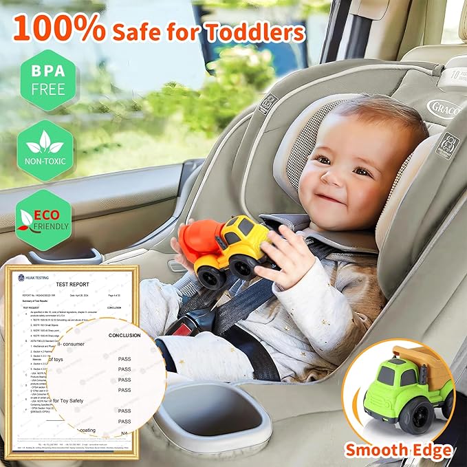 Toddler Toys for 2 Year Old Boy, Dump Truck Toys and Mixer Cement, BPA Free, Phthalates Free, PVC, Outdoor Toys for Toddlers 2-3, Ideal Toy Cars for 2 3 4 Year Old Boy Christmas Birthday Gift