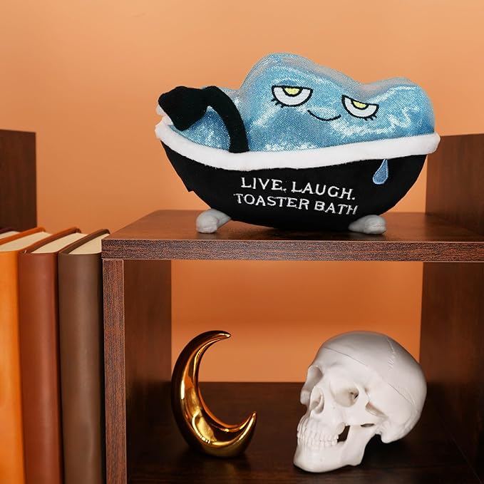 Rest in Plush Collectible – Spooky Cute Stuffed Toy, Soft Halloween Plushie for Collectors, Trick or Treat Gift, Fall Holiday Decoration - Live, Laugh, Toaster Bath