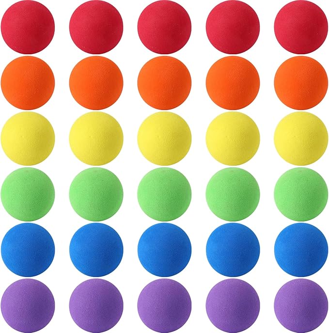 Mini Soft Foam Balls Assorted Play Balls Lightweight for Crafts, Birthday Party Favors and Gifts