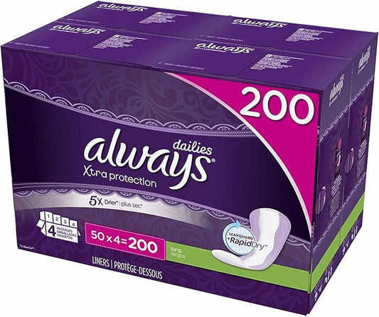 Always Xtra Protection Pantiliners - 200 Count