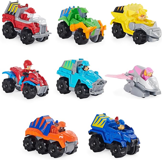 Paw Patrol, True Metal Dino Rescue Gift Pack of 8 Collectible Die-Cast Vehicles, 1:55 Scale