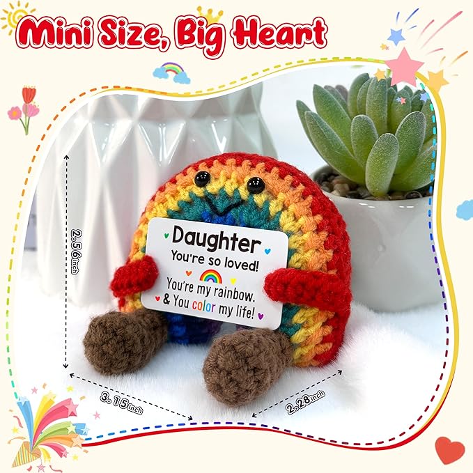 Mini Rainbow Daughter Christmas Birthday Gifts Tween Girls Trendy Stuff, Daughter Gift for 5 6 7 8 9 10 11 12 Year Old from Mom Dad, Valentines Tween Girl Gifts Trendy Stuff