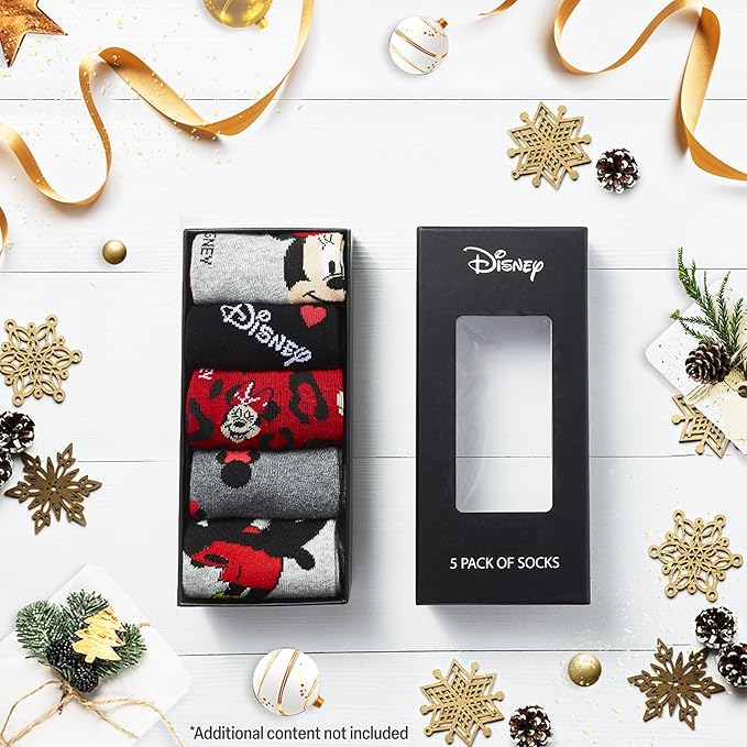 Disney Stitch Socks Gifts for Women Teens, US Size 4-9, Baby Yoda Pack of 5 Fuzzy Casual Crew Socks for Home Sleep Winter