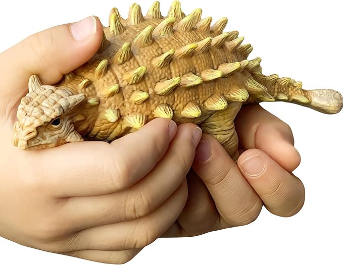 Gemini&Genius Ankylosaurus Dinosaur Toy Action Figure, Saichania Toy, Gift, Xmas Stocking Stuffer, Birthday Cake Topper, Family Party Gift for Kids 3 Year Olds and Up