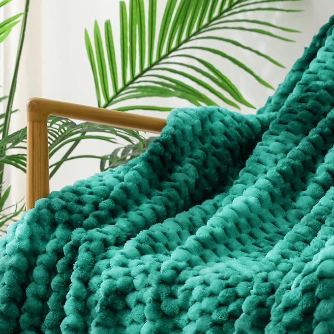 Exclusivo Mezcla 3D Fleece Twin Size Blanket for Bed, Tie-dye Teal | Extra Soft Fuzzy Plush Lightweight Bed Blankets, Cozy Fluffy Decorative Blankets for All Seasons, 90x66 Inches