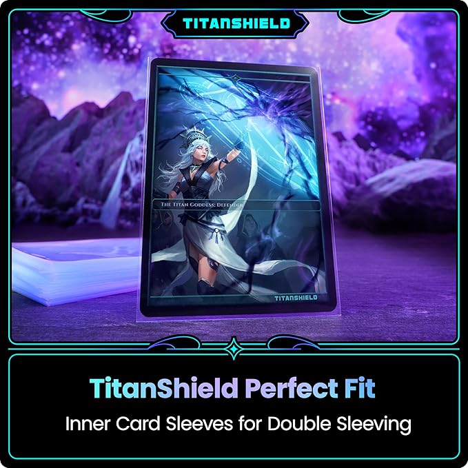 TitanShield | Inner Sleeves | Perfect Fit Card Sleeves | Compatible with Pokémon Cards MTG Magic The Gathering Lorcana | for Double Sleeving (Daylight (Transparent), 400 ct) (Pack of 2)