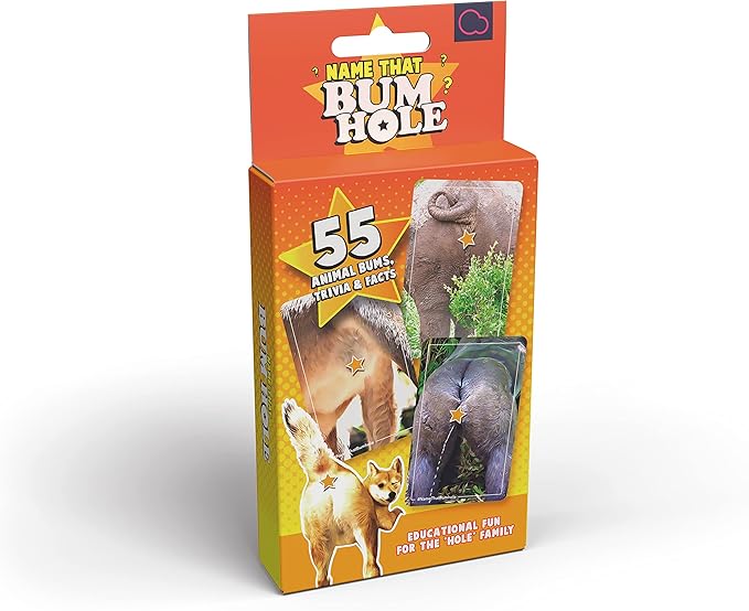 Name That Butthole - Guess The Animals from Their Buttholes - Animal Trivia Game - 55 Flashcards 4.9"x3.2" (12.5x8.1cm)…