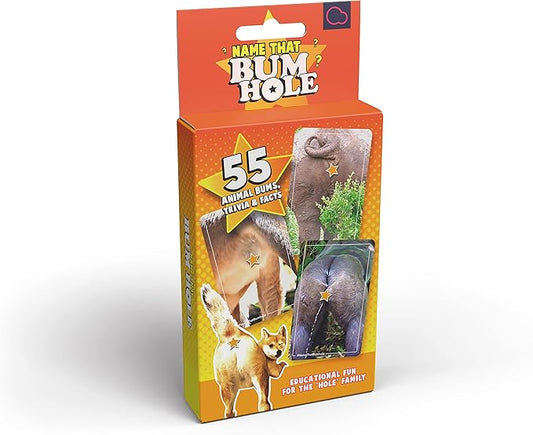 Name That Butthole - Guess The Animals from Their Buttholes - Animal Trivia Game - 55 Flashcards 4.9"x3.2" (12.5x8.1cm)…