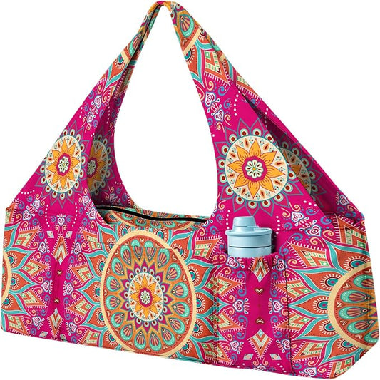 Yoga Mat Bag Large Yoga Bag and Carrier with Strap Zipper and Pockets Fits All Your Stuff Yoga Tote Pilates Bags for Women Fit Most Size Mats