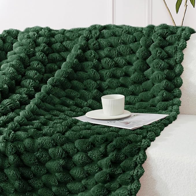 Whale Flotilla Soft 3D Fleece Throw Blanket for Couch & Bed, Emerald Green | Super Cozy Lightweight Plush Fluffy Throw, Luxury Decorative All‑Season Couch Cover Blanket for Sofa & Office Chair, 50"x60"
