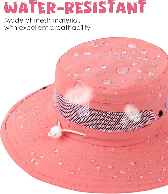 HONGTEYA Kids Sun Hat UPF 50+ Toddler Summer Bucket Hat Outdoor Fishing Safari for Boys Girls Age 2-13 Years