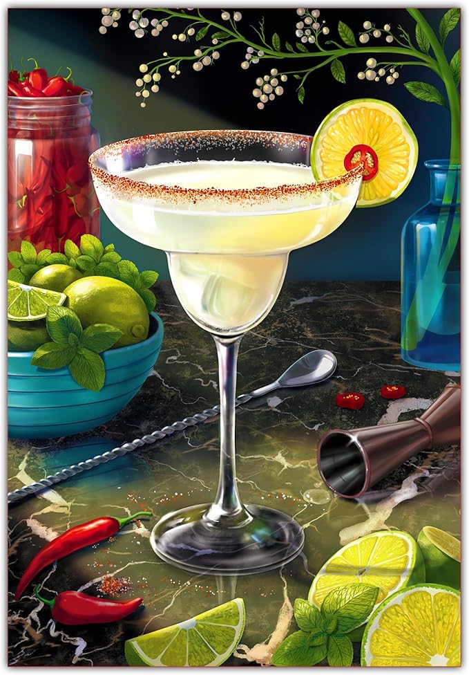 Jigsaw Puzzle 1000 Pieces - The Margarita, Brain-Boosting Fun for Adults, Families, Friends, Game Nights, Poster Included, Gifts for Cocktail Lovers, Finished Size 27.5" x 19.5"