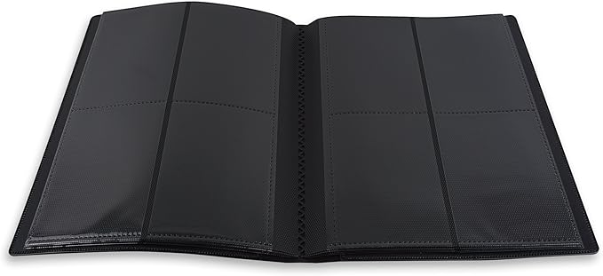 Vault X 4 Pocket Standard Strap Binder, Holds 160 Trading Cards in 20 Side-Loading Pages (Black)