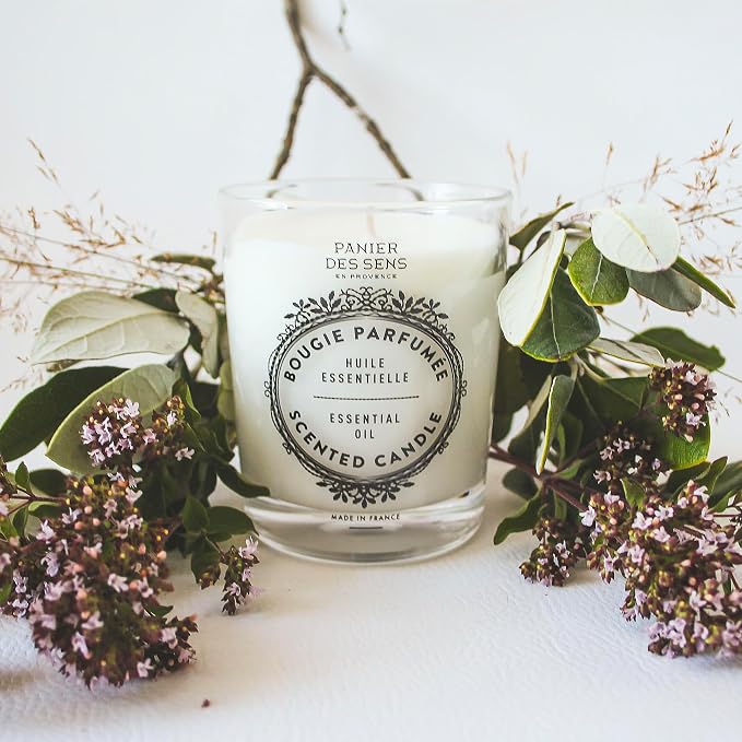 Panier des Sens Lemon Verbena Long-Lasting Scented Candle, 6.3 oz | Hand-Poured In Provence | Up To 55 Hours Burn Time | 100% Natural Cotton Wick | Long-Lasting French Home Fragrance