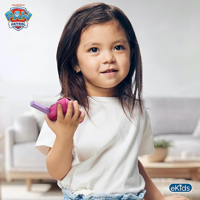 eKids Paw Patrol Skye Liberty Walkie Talkies for Kids, Static Free and Extended Range, Indoor and Outdoor Toys (Skye Liberty)
