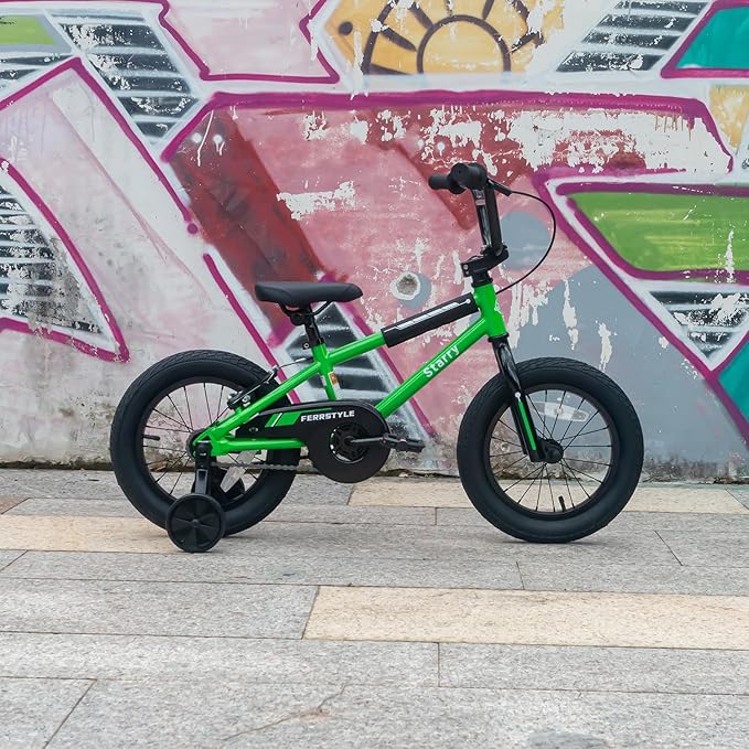 12 14 16 18 Inch Kids Bike BMX Style Bicycle with Training Wheels Coaster Brake for 2-10 Years Old Toddlers Boys Girls Multiple Colors