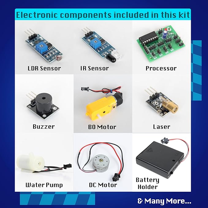 Butterfly EduFields 10-in-1 STEM Robotics Kit for Kids Ages 8-14 | Electronics & Engineering Science Kit with Circuit Board Projects | Educational Robot Building Kit