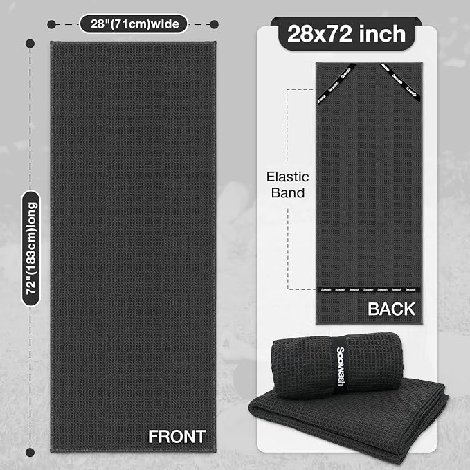Hot Yoga Towel,Microfiber Yoga Mat Towels Non Slip for Hot Yoga Absorbent Microfiber Sweat Anti-Slip,Bikram,Pilates,Exercise,Fitness 28 inch X 72 inch Black 2 Pack