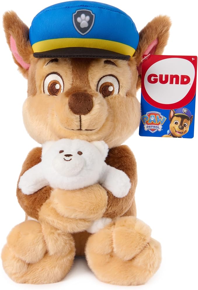 Paw Patrol GUND Chase with Snuffles Teddy Bear, Official Chase Plush Toy, Dog Stuffed Animal for Ages 1 and Up, 9.5”