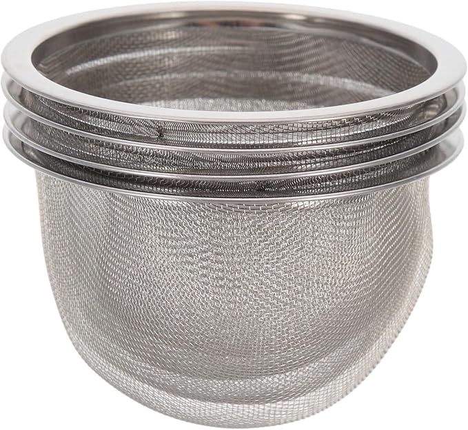 HOMSFOU 4 Pcs Tea Infuser, Stainless Steel Tea Filter, Extra Fine Mesh Loose Leaf Strainer, Large Heat Proof Reusable Teapot for Teapots, Mugs, Cups