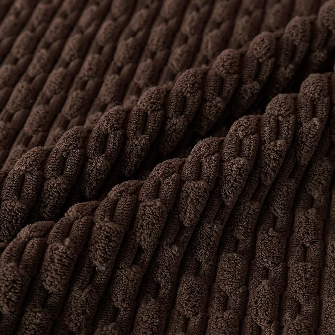 Set of 4 Dark Brown Decorative Throw Pillow Covers 16x16 Inch Corduroy Pillow Covers for Bed Couch Sofa Living Room Soft Square Cushion Cases