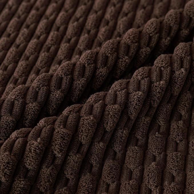 Set of 4 Dark Brown Decorative Throw Pillow Covers 22x22 Inch Corduroy Pillow Covers for Bed Couch Sofa Living Room Soft Square Cushion Cases