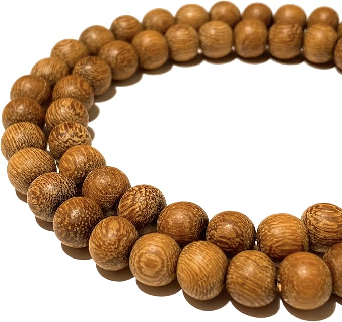 ABCGEMS (Essential-Oil-Diffuser) Rainforest Kakawate Wood Beads AKA Madre De Cacao - Matte Finished (Believed to Improve Energy Balance & Promote Inner Harmony) Smooth Round 10-11mm (Non-Shiny)
