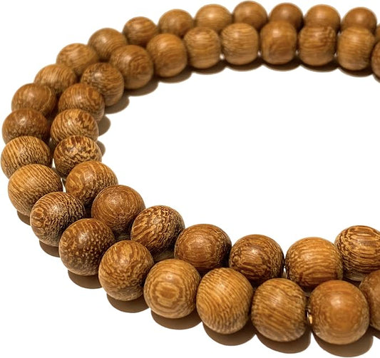ABCGEMS (Essential-Oil-Diffuser) Rainforest Kakawate Wood Beads AKA Madre De Cacao - Matte Finished (Believed to Improve Energy Balance & Promote Inner Harmony) Smooth Round 6-7mm (Non-Shiny)