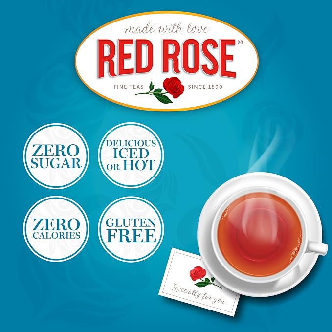 Red Rose Teas Black Teas, 72 Single Serve Cups K-Cup Pods for Keurig Coffee Maker, English Breakfast