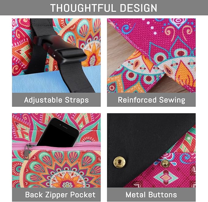 Mandala Yoga Mat Bag Large Yoga Bags and Carrier Fits All Your Stuff Yoga Tote Bags with Zipper Pocket Pilates Bag