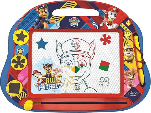 Lexibook Paw Patrol Multicolor Magic Magnetic Drawing Board, Artistic Creative Toy for Girls and Boys, Stylus Pen and Stamps, Red/Blue, CRPA550