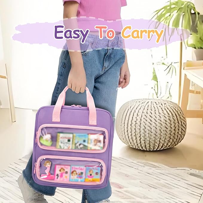 GRAOSO Carrying Case Compatible with Little Tikes Story Dream Machine Books, Hold Up to 8 Characters and 24 Books, Toy Storage Bag for Storybook, Character Collection