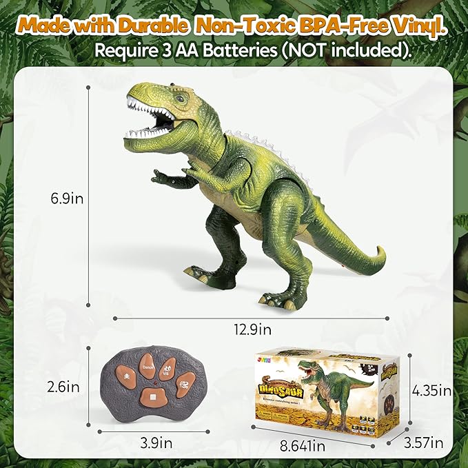 JOYIN Robot Dinosaur Toy for Kids Boys 3+ Big T rex with Light and Realistic Roaring Sound, Remote Control Walking & Dancing Dinosaur, Electronic Steam Toy, Birthday Gift for Kids Boys Girls