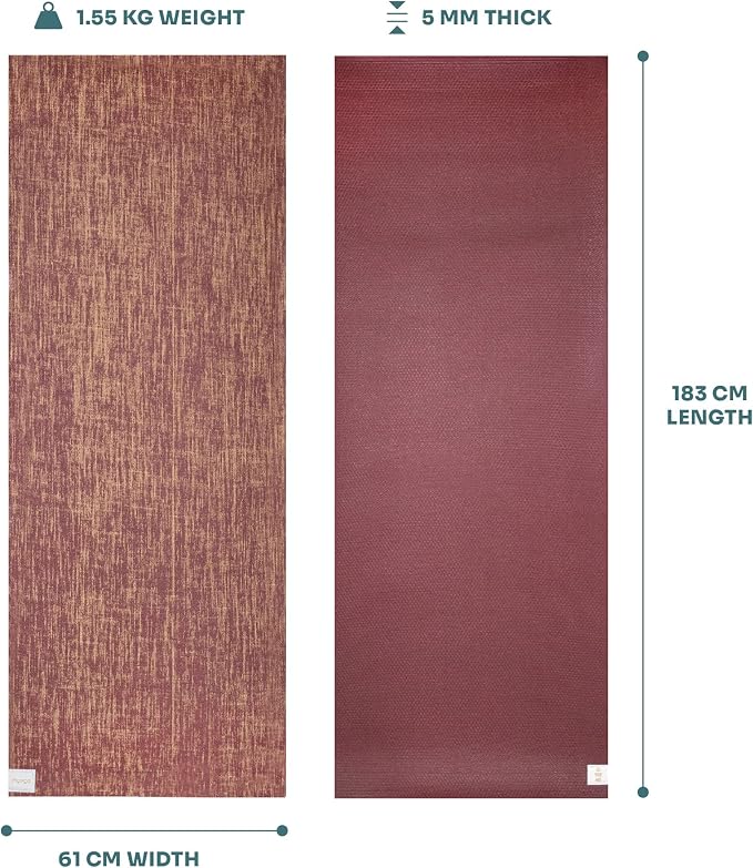 Myga Jute Yoga Mat, High Performance Vegan Floor Exercise Mat, Eco Friendly Biodegradable Yoga Mat with PVC Backing,72" x 24", 0.2" Thickness