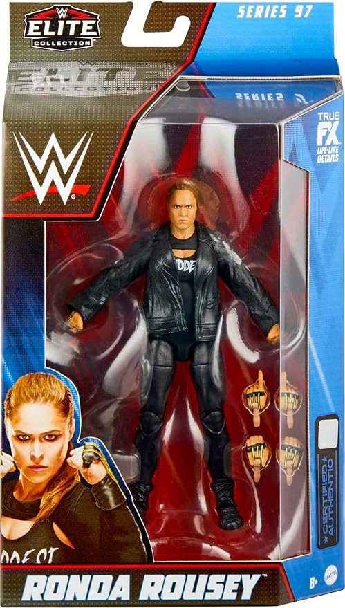 Mattel WWE Elite Collection Action Figure & Accessories, Series #97 Ronda Rousey 6-inch Collectible with 25 Articulation Points & Swappable Hands