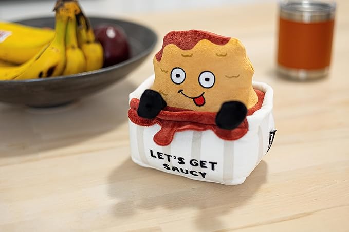 Chicken Nugget Plushie - Let's Get Saucy Chicken Nugget Plush, Food Plush Toy for Gifting, Emotional Support Chicken Nuggets