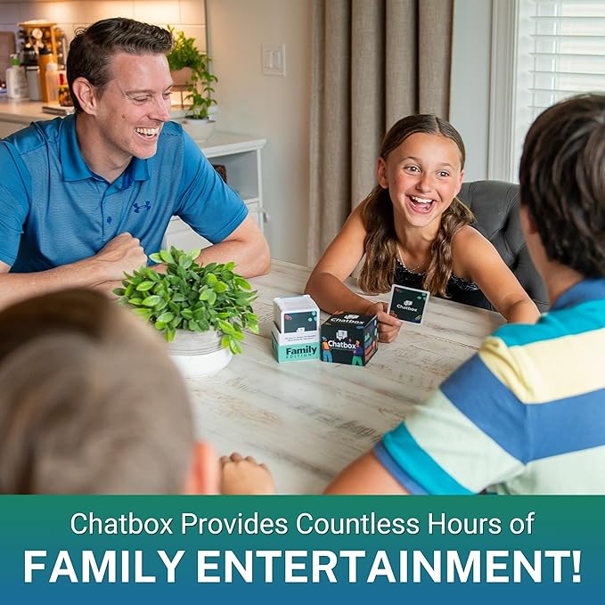 Chatbox 200 Conversation Starter Cards – Family Games for Kids and Adults – Fun Travel Games – Party Card Game – Conversation Cards – Couples Card Game for Game Night