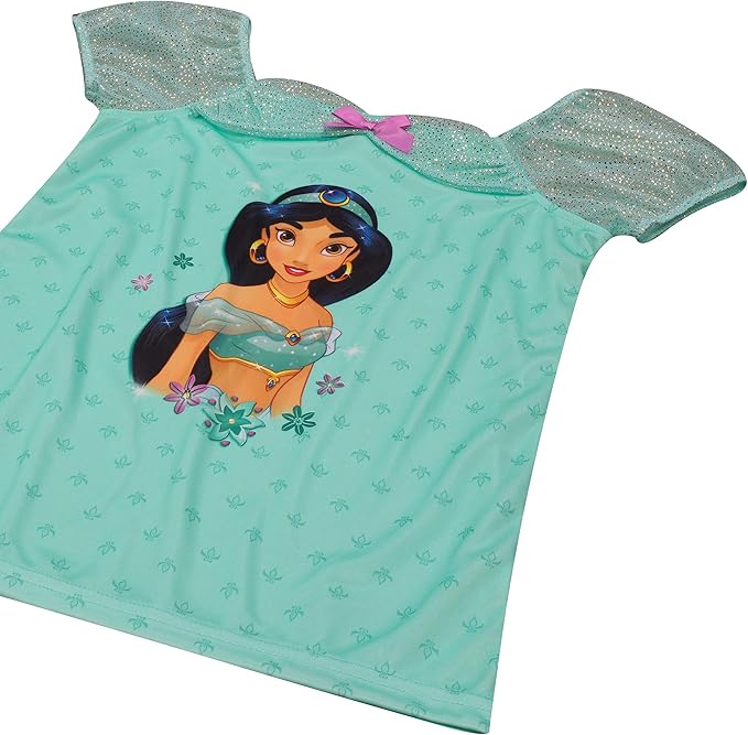 Disney Girls' Princess Dress Nightgown, Fantasy Gown, Soft & Cute Pajamas for Kids