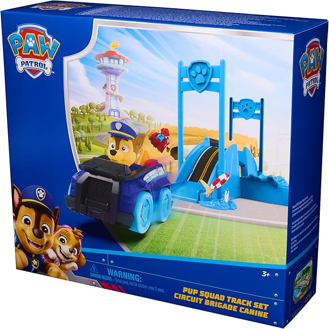 PAW Patrol Pup Squad Track Set, Looping Track Playset & Vehicle Launcher with Chase & Marshall Toy Cars, Kids Toys for Boys & Girls Ages 3 and Up