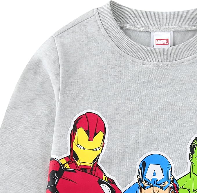Marvel Avengers Captain America, Ironman, and Hulk Boys 2 Piece Sweatshirt and Pants Set for Toddlers and Big Kids