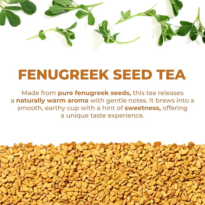 LeafLea Fenugreek Tea Bags, Whole Methi Seed Tea, 80 Count Value Pack | Real Fenugreek Seed, Fenogreco Tea, Toasty Nutty Flavor, Caffeine-Free, Non-GMO, Gluten-Free, Foil-Sealed Fresh