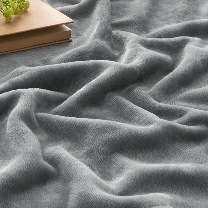 BEDELITE Fleece Blanket Soft Plush Queen Size Bed Blanket Grey 90"x90" | Ultra Soft Fleece, Plush Microfiber, Lightweight Warmth, All Season Comfort, Fade Resistant, Machine Washable,Perfect for Bed
