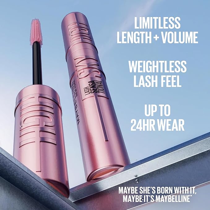 Maybelline Lash Sensational Sky High Washable Mascara, Volumizing, Lengthening, Defining, Curling, Multiplying, Buildable Mascara Make Up Formula, Green Altitude, 1 Count