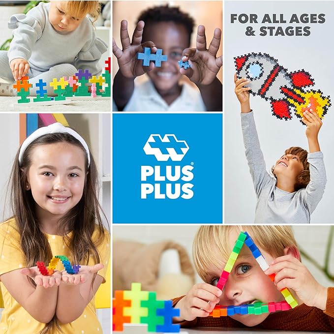 PLUS PLUS 3D Puzzle Building Block Set, 70 Mini Interlocking Pieces, Fun Holiday Activities for Kids - Yeti Mini Maker Tube