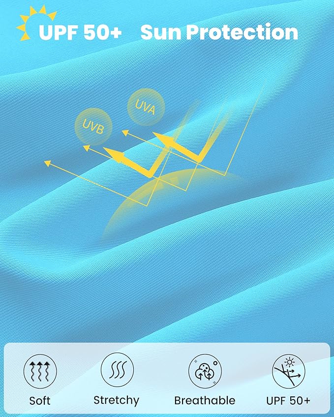 JOCMIC Girls Long Sleeve Shirts Kids Athletic Quick Dry UPF 50+ Sun Shirt Basic Tees for Gym Yoga Tops