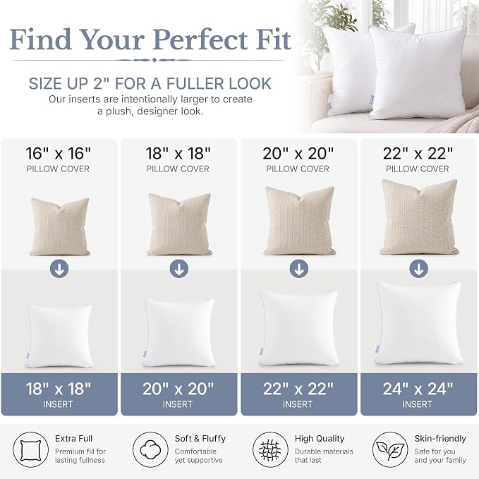 Leeden 14x36 Pillow Insert Single Pack - 14x36 Inch Rectangular Decorative Throw Pillow Insert, Soft Fluffy Supportive Cushion Form for Couch Bed, White Single Pillow Insert