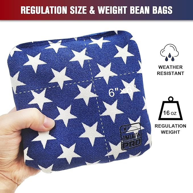 Dual Sided Corn Hole Bags Professional Cornhole Bags Set of 8 Regulation Corn Hole Bean Bags Slick and Stick