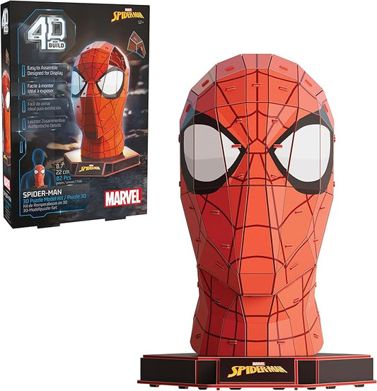 4D Build, Marvel Spider-Man 3D Puzzle Model Kit with Stand 82 Pcs | Spider-Man Desk Decor | Building Toys | 3D Puzzles for Adults & Teens 12+