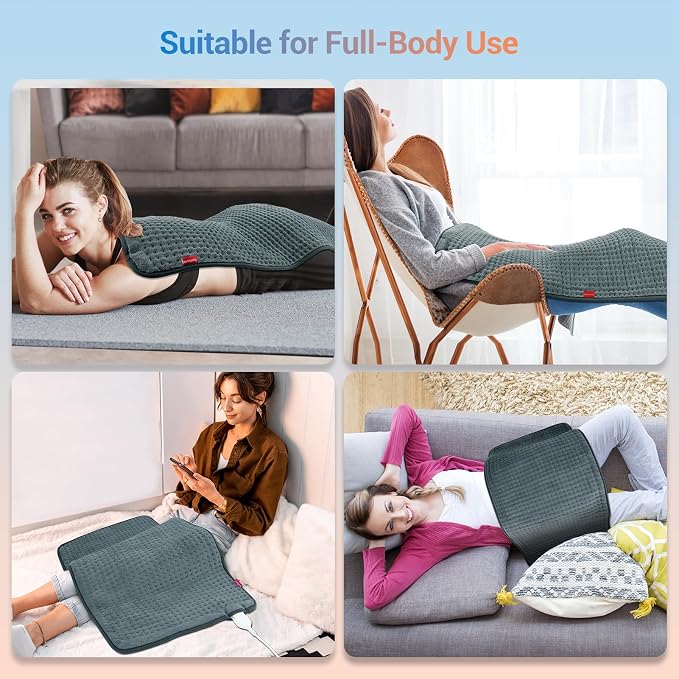 Comfytemp Extra Large Heating Pad for Back & Period, 33"x17" Electric Throw | Heated Pads for Neck/Shoulder/Leg, Birthday Day Gifts for Mom Dad Women Men, FSA Eligible HSA, Machine Washable, 2H Auto-Off