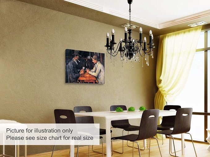 Niwo ART - The Card Players, World's Most Famous Paintings Series, Canvas Wall Art Home Decor, Gallery Wrapped, Stretched, Framed Ready to Hang (20"x16"x3/4")